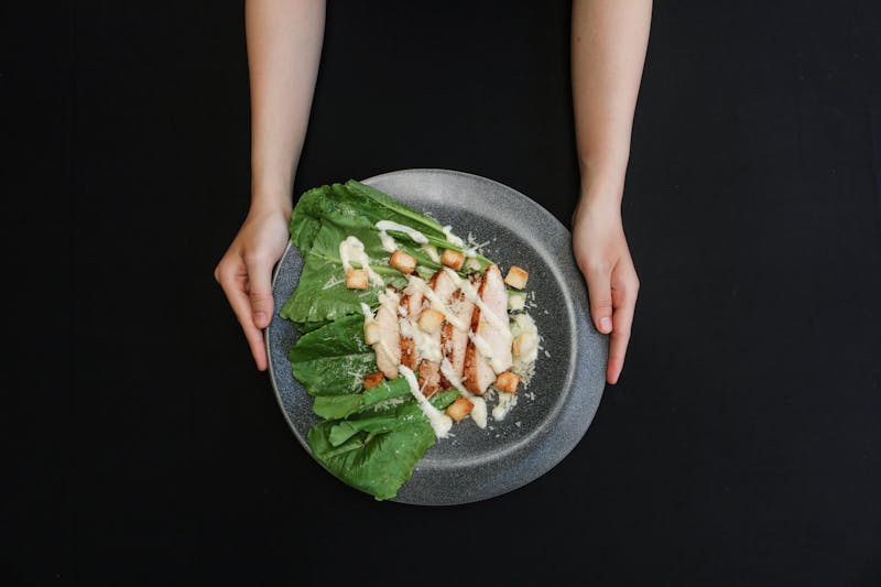 Caesar salad with romaine croutons and parmesan